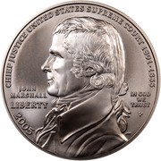 USA Dollar John Marshall - 250th Birth Anniversary 2005 P KM# 375 CHIEF JUSTICE UNITED STATES SUPREME COURT 1801-1835 JOHN MARSHALL LIBERTY IN GOD WE TRUST P 2005 coin obverse USA Dollar John Marshall - 250th Birth Anniversary 2005 P KM# 375 CHIEF JUSTICE UNITED STATES SUPREME COURT 1801-1835 JOHN MARSHALL LIBERTY IN GOD WE TRUST P 2005 coin obverse