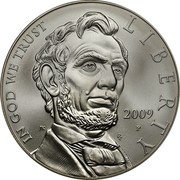 USA Dollar Lincoln Bicentennial 2009 P KM# 454 IN GOD WE TRUST JK DE LIBERTY 2009 P coin obverse USA Dollar Lincoln Bicentennial 2009 P KM# 454 IN GOD WE TRUST JK DE LIBERTY 2009 P coin obverse