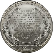 USA Dollar Lincoln Bicentennial 2009 P KM# 454 UNITED STATES OF AMERICA ONE DOLLAR E PLURIBUS UNUM WE WERE HIGHLY RESOLVE THAT THESE DEAD SHALL NOT HAVE DIED IN VAIN - THAT THIS NATION, UNDER GOD. SHALL HAVE A NEW BIRTH OF FREEDOM - AND THAT GOVERNMENT OF THE PEOPLE, BY THE PEOPLE, FOR THE PEOPLE, SHALL NOT PERISH FROM THE EARTH. coin reverse USA Dollar Lincoln Bicentennial 2009 P KM# 454 UNITED STATES OF AMERICA ONE DOLLAR E PLURIBUS UNUM WE WERE HIGHLY RESOLVE THAT THESE DEAD SHALL NOT HAVE DIED IN VAIN - THAT THIS NATION, UNDER GOD. SHALL HAVE A NEW BIRTH OF FREEDOM - AND THAT GOVERNMENT OF THE PEOPLE, BY THE PEOPLE, FOR THE PEOPLE, SHALL NOT PERISH FROM THE EARTH. coin reverse