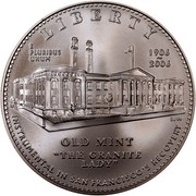 USA Dollar San Francisco Mint Museum 2006 S KM# 394 LIBERTY INSTRUMENTAL IN SAN FRANCISCO'S RECOVERY E PLURIBUS UNUM OLD MINT "THE GRANITE LADY" 1906-2006 coin obverse USA Dollar San Francisco Mint Museum 2006 S KM# 394 LIBERTY INSTRUMENTAL IN SAN FRANCISCO'S RECOVERY E PLURIBUS UNUM OLD MINT "THE GRANITE LADY" 1906-2006 coin obverse