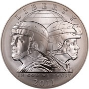 USA Dollar United States Army Commemorative 2011 S KM# 507 LIBERTY IN GOD WE TRUST 2011 coin obverse USA Dollar United States Army Commemorative 2011 S KM# 507 LIBERTY IN GOD WE TRUST 2011 coin obverse