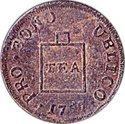 UK Farthing W.P. Tea 1757 ∙PRO∙BONO∙PUBLICO∙ TEA 1757 coin obverse UK Farthing W.P. Tea 1757 ∙PRO∙BONO∙PUBLICO∙ TEA 1757 coin obverse