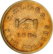 USA Five Dollars 1850 KM# 104 Mormon Issues HOLINESS ∙ TO ∙ THE ∙ LORD ∙ coin obverse USA Five Dollars 1850 KM# 104 Mormon Issues HOLINESS ∙ TO ∙ THE ∙ LORD ∙ coin obverse