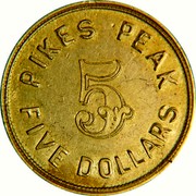 USA Five Dollars (1861) KM# 72.1 J. J. Conway PIKES PEAK FIVE DOLLARS 5 coin reverse USA Five Dollars (1861) KM# 72.1 J. J. Conway PIKES PEAK FIVE DOLLARS 5 coin reverse