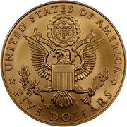 USA Five Dollars Bald Eagle Recovery and National Emblem 2008 W KM# 440 UNITED STATES OF AMERICA * W FIVE DOLLARS * E PLURIBUS UNUM coin reverse USA Five Dollars Bald Eagle Recovery and National Emblem 2008 W KM# 440 UNITED STATES OF AMERICA * W FIVE DOLLARS * E PLURIBUS UNUM coin reverse