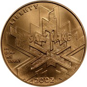 USA Five Dollars Salt Lake Olympic Winter Games 2002 W KM# 337 LIBERTY SALT LAKE IN GOD WE TRUST 2002 coin obverse USA Five Dollars Salt Lake Olympic Winter Games 2002 W KM# 337 LIBERTY SALT LAKE IN GOD WE TRUST 2002 coin obverse