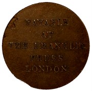 USA Franklin Press Token 1794 KM# Tn73 PAYABLE AT THE FRANKLIN PRESS LONDON coin reverse USA Franklin Press Token 1794 KM# Tn73 PAYABLE AT THE FRANKLIN PRESS LONDON coin reverse