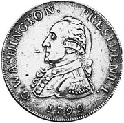 USA Half Dollar 1792 KM# Tn59.1a Washington Pieces G. WASHINGTON. PRESIDENT. I. coin obverse