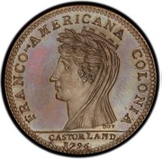 USA Half Dollar 1796 KM# Tn87.1a Castorland FRANCO - AMERICANA COLONIA CASTORLAND coin obverse USA Half Dollar 1796 KM# Tn87.1a Castorland FRANCO - AMERICANA COLONIA CASTORLAND coin obverse