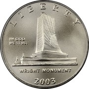USA Half Dollar First Flight Centennial 2003 P KM# 348 LIBERTY IN GOD WE TRUST WRIGHT MONUMENT coin obverse USA Half Dollar First Flight Centennial 2003 P KM# 348 LIBERTY IN GOD WE TRUST WRIGHT MONUMENT coin obverse