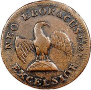 USA Neo Eboracus 1787 KM# 7 Nova Eboracs NEO EBORACUS EXCELSIOR coin reverse USA Neo Eboracus 1787 KM# 7 Nova Eboracs NEO EBORACUS EXCELSIOR coin reverse