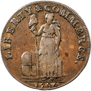 USA One Cent Talbot Allum & Lee 1794 KM# Tn71.2 LIBERTY & COMMERCE. coin obverse USA One Cent Talbot Allum & Lee 1794 KM# Tn71.2 LIBERTY & COMMERCE. coin obverse