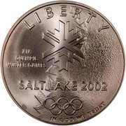 USA One Dollar 2002 Winner Olympics - Salt Lake City 2002 P KM# 336 LIBERTY IN GOD WE TRUST SALTLAKE 2002 XIX OLYMPIC WINTER GAMES coin obverse USA One Dollar 2002 Winner Olympics - Salt Lake City 2002 P KM# 336 LIBERTY IN GOD WE TRUST SALTLAKE 2002 XIX OLYMPIC WINTER GAMES coin obverse
