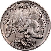 USA One Dollar American Buffalo 2001 D KM# 325 LIBERTY 2001 coin obverse USA One Dollar American Buffalo 2001 D KM# 325 LIBERTY 2001 coin obverse