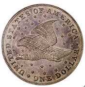 USA One Dollar Gobrecht 1836 Restrike KM# 59a.2 UNITED STATES OF AMERICA ONE DOLLAR coin reverse