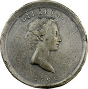 USA Quarter Liberty (Pattern) 1792 KM# PnM1 LIBERTY. coin obverse USA Quarter Liberty (Pattern) 1792 KM# PnM1 LIBERTY. coin obverse