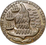 USA 1 Penny Rhode Island Ship Token 1779 KM# Tn28a D. VLUGTENDE AMERICAANEN VAN ROHDE YLAND AUG, T 1778 coin reverse