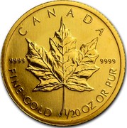 Canada 1 Dollar Maple Leaf 2003 KM# 238 CANADA 9999 9999 FINE GOLD 1/20 OZ OR PUR coin reverse Canada 1 Dollar Maple Leaf 2003 KM# 238 CANADA 9999 9999 FINE GOLD 1/20 OZ OR PUR coin reverse
