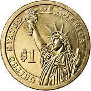 USA $1 James Garfield 2011 D KM# 502 UNITED STATES OF AMERICA $1 coin reverse USA $1 James Garfield 2011 D KM# 502 UNITED STATES OF AMERICA $1 coin reverse