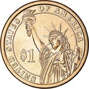 USA $1 Rutherford B. Hayes 2011 D KM# 501 UNITED STATES OF AMERICA $1 coin reverse USA $1 Rutherford B. Hayes 2011 D KM# 501 UNITED STATES OF AMERICA $1 coin reverse