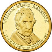 USA $1 William Henry Harrison 2009 D Satin Finish KM# 450 WILLIAM HENRY HARRISON IN GOD WE TRUST 9TH PRESIDENT 1841 coin obverse USA $1 William Henry Harrison 2009 D Satin Finish KM# 450 WILLIAM HENRY HARRISON IN GOD WE TRUST 9TH PRESIDENT 1841 coin obverse
