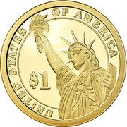 USA $1 William Henry Harrison 2009 D Satin Finish KM# 450 UNITED STATES OF AMERICA $1 coin reverse USA $1 William Henry Harrison 2009 D Satin Finish KM# 450 UNITED STATES OF AMERICA $1 coin reverse