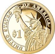 USA $1 William McKinley 2013 D KM# 547 UNITED STATES OF AMERICA $1 coin reverse USA $1 William McKinley 2013 D KM# 547 UNITED STATES OF AMERICA $1 coin reverse