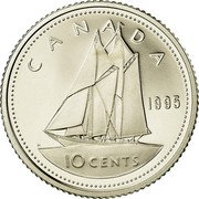 Canada 10 Cents 500th Anniversary of Caboto's First Transatlantic Voyage 1995 Proof KM# 183 CANADA 1497 1997 10 CENTS coin reverse Canada 10 Cents 500th Anniversary of Caboto's First Transatlantic Voyage 1995 Proof KM# 183 CANADA 1497 1997 10 CENTS coin reverse