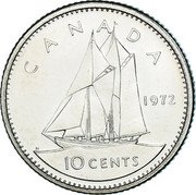 Canada 10 Cents Bluenose 1972 KM# 77.1 CANADA 1973 10 CENTS coin reverse Canada 10 Cents Bluenose 1972 KM# 77.1 CANADA 1973 10 CENTS coin reverse