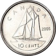 Canada 10 Cents Bluenose sailing 2005 KM# 492a CANADA 10 CENTS coin reverse Canada 10 Cents Bluenose sailing 2005 KM# 492a CANADA 10 CENTS coin reverse