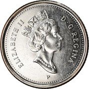 Canada 10 Cents Elizabeth II 3rd portrait 2001 Proof KM# 183a ELIZABETH II D∙G∙REGINA coin obverse Canada 10 Cents Elizabeth II 3rd portrait 2001 Proof KM# 183a ELIZABETH II D∙G∙REGINA coin obverse