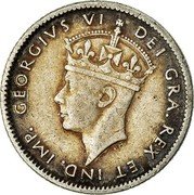 Canada 10 Cents George VI 1945 C KM# 20a GEORGIUS VI DEI GRA. REX ET IND. IMP. coin obverse Canada 10 Cents George VI 1945 C KM# 20a GEORGIUS VI DEI GRA. REX ET IND. IMP. coin obverse
