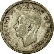 Canada 10 Cents George VI 1947 KM# 34 GEORGIVS VI D:G:REX ET IND:IMP: coin obverse Canada 10 Cents George VI 1947 KM# 34 GEORGIVS VI D:G:REX ET IND:IMP: coin obverse