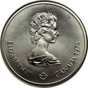 Canada 10 Dollars 1976 Olympics Montreal 1974 Error: mule KM# 86.2 ELIZABETH II CANADA 1974 coin obverse