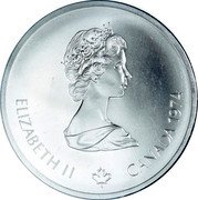 Canada 10 Dollars Cycling 1974 Proof KM# 95 ELIZABETH II CANADA 1974 coin obverse Canada 10 Dollars Cycling 1974 Proof KM# 95 ELIZABETH II CANADA 1974 coin obverse