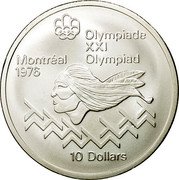 Canada 10 Dollars Hurdles 1975 Proof KM# 102 OLYMPIADE XXI MONTRÉAL 1976 OLYMPIAD 10 DOLLARS coin reverse Canada 10 Dollars Hurdles 1975 Proof KM# 102 OLYMPIADE XXI MONTRÉAL 1976 OLYMPIAD 10 DOLLARS coin reverse