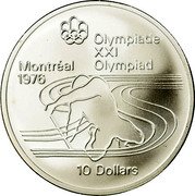 Canada 10 Dollars Paddling 1975 Proof KM# 105 OLYMPIADE XXI OLYMPIAD MONTREAL 1976 10 DOLLARS coin reverse Canada 10 Dollars Paddling 1975 Proof KM# 105 OLYMPIADE XXI OLYMPIAD MONTREAL 1976 10 DOLLARS coin reverse
