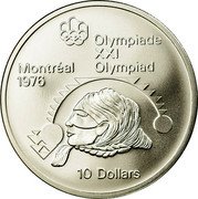 Canada 10 Dollars Shot Put 1975 Proof KM# 103 OLYMPIADE XXI MONTRÉAL 1976 OLYMPIAD 10 DOLLARS coin reverse Canada 10 Dollars Shot Put 1975 Proof KM# 103 OLYMPIADE XXI MONTRÉAL 1976 OLYMPIAD 10 DOLLARS coin reverse
