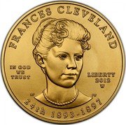 USA $10 Frances Cleveland - Second Term 2012 W KM# 535 FRANCES CLEVELAND LIBERTY 24th 1893 - 1897 IN GOD WE TRUST coin obverse USA $10 Frances Cleveland - Second Term 2012 W KM# 535 FRANCES CLEVELAND LIBERTY 24th 1893 - 1897 IN GOD WE TRUST coin obverse
