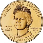 USA $10 Mary Todd Lincoln 2010 W KM# 484 MARY TODD LINCOLN 16th 1861 - 1865 IN GOD WE TRUST LIBERTY 2010 W PH coin obverse USA $10 Mary Todd Lincoln 2010 W KM# 484 MARY TODD LINCOLN 16th 1861 - 1865 IN GOD WE TRUST LIBERTY 2010 W PH coin obverse
