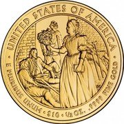 USA $10 Mary Todd Lincoln 2010 W KM# 484 ∙ UNITED STATES OF AMERICA ∙ E PLURIBUS UNUM ∙ $10 ∙ 1/2 OZ. .9999 FINE GOLD coin reverse USA $10 Mary Todd Lincoln 2010 W KM# 484 ∙ UNITED STATES OF AMERICA ∙ E PLURIBUS UNUM ∙ $10 ∙ 1/2 OZ. .9999 FINE GOLD coin reverse