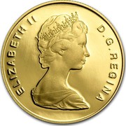 Canada 100 Dollars 400th anniversary of St. John's - Newfoundland (1983) Proof KM# 139 ELIZABETH D.G. REGINA coin obverse Canada 100 Dollars 400th anniversary of St. John's - Newfoundland (1983) Proof KM# 139 ELIZABETH D.G. REGINA coin obverse