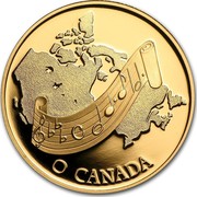 Canada 100 Dollars Adoption of O Canada as national anthem 1981 Proof KM# 131 O CANADA coin reverse Canada 100 Dollars Adoption of O Canada as national anthem 1981 Proof KM# 131 O CANADA coin reverse
