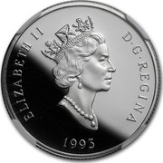 Canada 150 Dollars Arctic fox 1993 Proof KM# 242 ELIZABETH II D∙G∙REGINA 1993 coin obverse Canada 150 Dollars Arctic fox 1993 Proof KM# 242 ELIZABETH II D∙G∙REGINA 1993 coin obverse