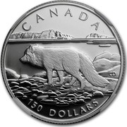 Canada 150 Dollars Arctic fox 1993 Proof KM# 242 CANADA 150 DOLLARS CD coin reverse Canada 150 Dollars Arctic fox 1993 Proof KM# 242 CANADA 150 DOLLARS CD coin reverse