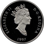 Canada 150 Dollars Bison 1997 Proof; in sets only KM# 302 ELIZABETH II D G REGINA 1997 coin obverse Canada 150 Dollars Bison 1997 Proof; in sets only KM# 302 ELIZABETH II D G REGINA 1997 coin obverse