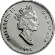 Canada 150 Dollars Cougar 1992 Proof KM# 228 ELIZABETH II D G REGINA 1992 coin obverse Canada 150 Dollars Cougar 1992 Proof KM# 228 ELIZABETH II D G REGINA 1992 coin obverse