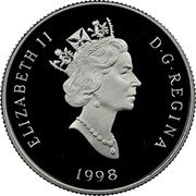 Canada 150 Dollars Grey Wolf 1998 Proof KM# 324 ELIZABETH II D∙G∙REGINA 1998 coin obverse Canada 150 Dollars Grey Wolf 1998 Proof KM# 324 ELIZABETH II D∙G∙REGINA 1998 coin obverse