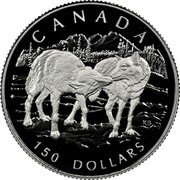 Canada 150 Dollars Grey Wolf 1998 Proof KM# 324 CANADA 150 DOLLARS KB coin reverse Canada 150 Dollars Grey Wolf 1998 Proof KM# 324 CANADA 150 DOLLARS KB coin reverse