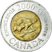 Canada 2 Dollars Knowledge 2000 KM# 399 KNOWLEDGE 2000 LE SAVOIR CANADA coin reverse Canada 2 Dollars Knowledge 2000 KM# 399 KNOWLEDGE 2000 LE SAVOIR CANADA coin reverse